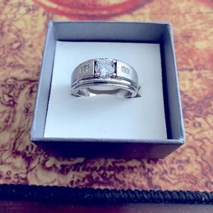 Size ten sterling silver Swarovski Crystal plus diamonds